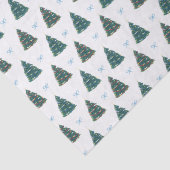 Blauwe kerstboom Boerderij Gift Wrap Tissuepapier (Detail)