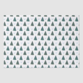 Blauwe kerstboom Boerderij Gift Wrap Tissuepapier