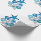 Blauwe kerstboom cadeaupapier (Hoek)