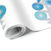 Blauwe kerstboom cadeaupapier (Rol Hoek)