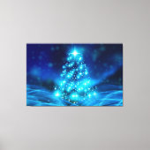 Blauwe kerstboom canvas afdruk (Voorkant)