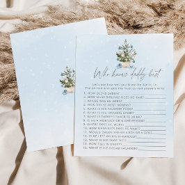 Blauwe kerstboom die papa beste spel kent