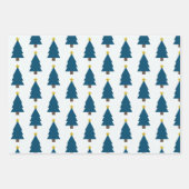 Blauwe Kerstboom en Gouden Ster, zij-aan-zij Inpakpapier Vel (Voorkant 2)