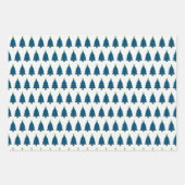 Blauwe Kerstboom en Gouden Ster, zij-aan-zij Inpakpapier Vel (Voorkant)