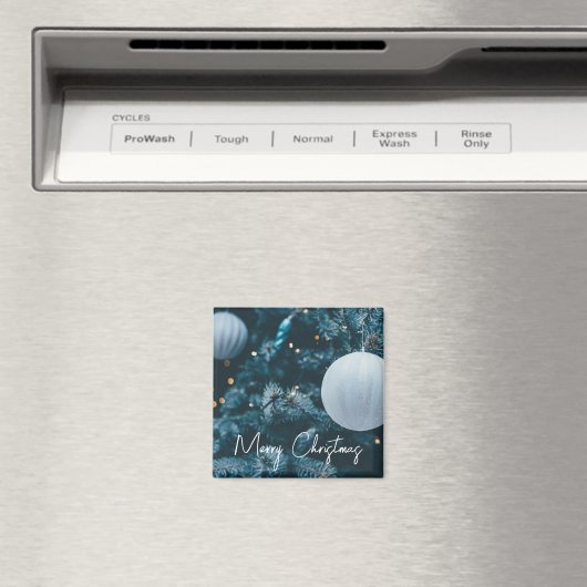 Blauwe kerstboom en kerstballen magneet (Insitu (Vaatwasser))