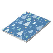 Blauwe kerstboom en sneeuwpatroon notitieblok (Linkerzijde)