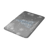 Blauwe kerstboom en snowflakes Bath Mat (Gekanteld)