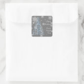 Blauwe kerstboom en Snowflakes Sticker (Tas)