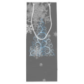 Blauwe kerstboom en Snowflakes Wijn Gift Bag Wijn Cadeautas (Achterkant)