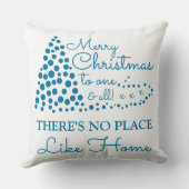 Blauwe kerstboom, er is geen plek zoals thuis Cu Kussen (Achterkant)