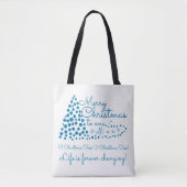 Blauwe kerstboom, feestelijke Canvas tas (Voorkant)