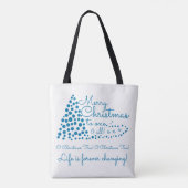 Blauwe kerstboom, feestelijke Canvas tas (Achterkant)