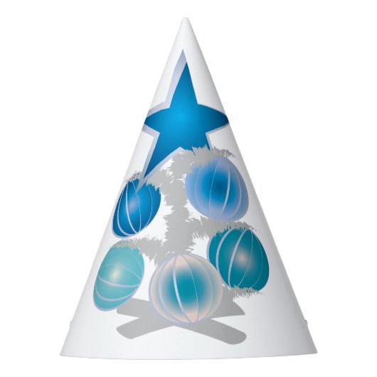 Blauwe kerstboom feesthoedjes (Voorkant)