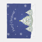 Blauwe kerstboom fleece deken (Voorkant)