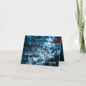 Blauwe Kerstboom Gevouwen Foto Feestdagen Kaart (Voorkant)