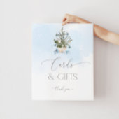 Blauwe kerstboom Kaarten en geschenken Poster