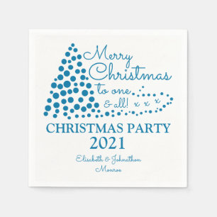 Blauwe kerstboom, kerstfeest Napkin Servet