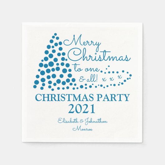 Blauwe kerstboom, kerstfeest Napkin Servet (Voorkant)