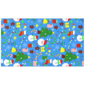 blauwe kerstboom-kerstman tafelkleed (Voorkant (Horizontaal))