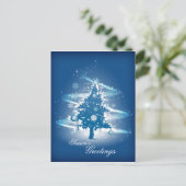 Blauwe Kerstboom Kerstmis Feestdagenkaart (Staand voorkant)