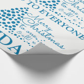 Blauwe kerstboom, kerstpapier cadeaupapier (Hoek)