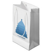 Blauwe kerstboom klein cadeauzakje (Voorkant Gekanteld)