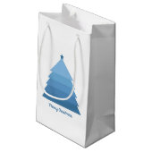 Blauwe kerstboom klein cadeauzakje (Achterkant Gekanteld)