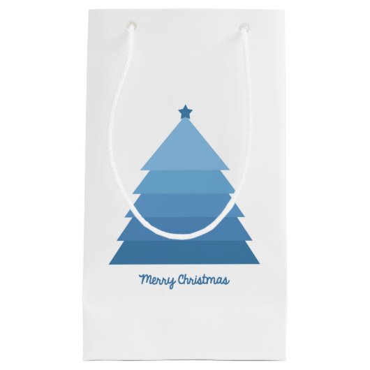 Blauwe kerstboom klein cadeauzakje (Voorkant)
