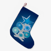 Blauwe kerstboom kleine kerstsok (Voorkant (Hangend))