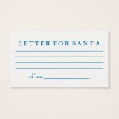 Blauwe kerstboom, Letter for Santa Visitekaartje (Achterkant)