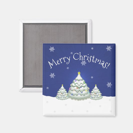 Blauwe kerstboom Magnet (Voorkant / Achterkant)