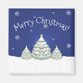 Blauwe kerstboom Magnet (Voorkant)