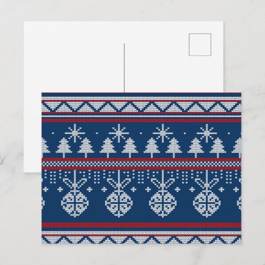 Blauwe kerstboom met snijtanden en Ornamenten Briefkaart (Voorkant / Achterkant)
