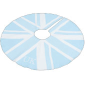 Blauwe kerstboom met vlag van de Britse vlag Rok (Gekanteld)