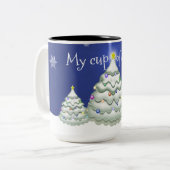 Blauwe kerstboom Mok (Voorkant links)