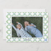 Blauwe Kerstboom Monogram Crest Foto Feestdagenkaart (Achterkant)