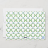 Blauwe Kerstboom Monogram Crest Foto Feestdagenkaart (Achterkant)