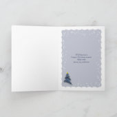 Blauwe kerstboom op Plaid Feestdagen Kaart (Binnen)