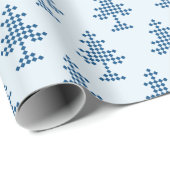 Blauwe kerstboom op sneeuw cadeaupapier (Rol Hoek)