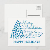 Blauwe kerstboom, Prettige feestdagen vakantiepost (Voorkant / Achterkant)