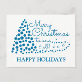 Blauwe kerstboom, Prettige feestdagen vakantiepost (Voorkant)