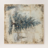  Blauwe Kerstboom Puzzel (Horizontaal)