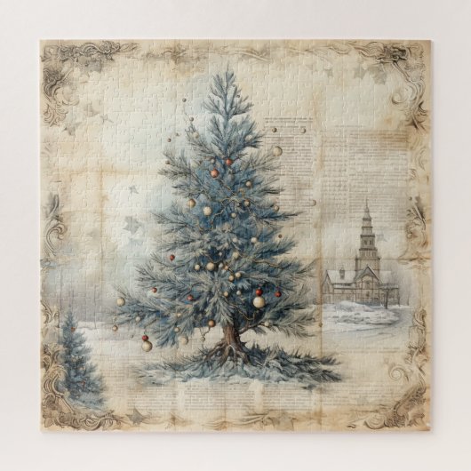  Blauwe Kerstboom Puzzel (Verticaal)