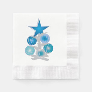 Blauwe kerstboom servet