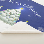 Blauwe kerstboom Sherpa Blanket Deken (3/4)