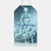 Blauwe kerstboom, Snowflake Cadeaulabel (Achterkant)
