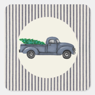 Blauwe Kerstboom Sticker
