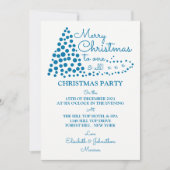 Blauwe kerstboom, uitnodiging voor kerstfeest (Voorkant)