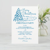 Blauwe kerstboom, uitnodiging voor kerstfeest (Staand voorkant)