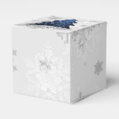 Blauwe kerstboom voor kerstmis bedankdoosjes (Voorkant Zijde)